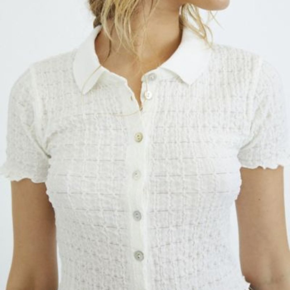 NWT UO Downtown Button-Up Polo Top